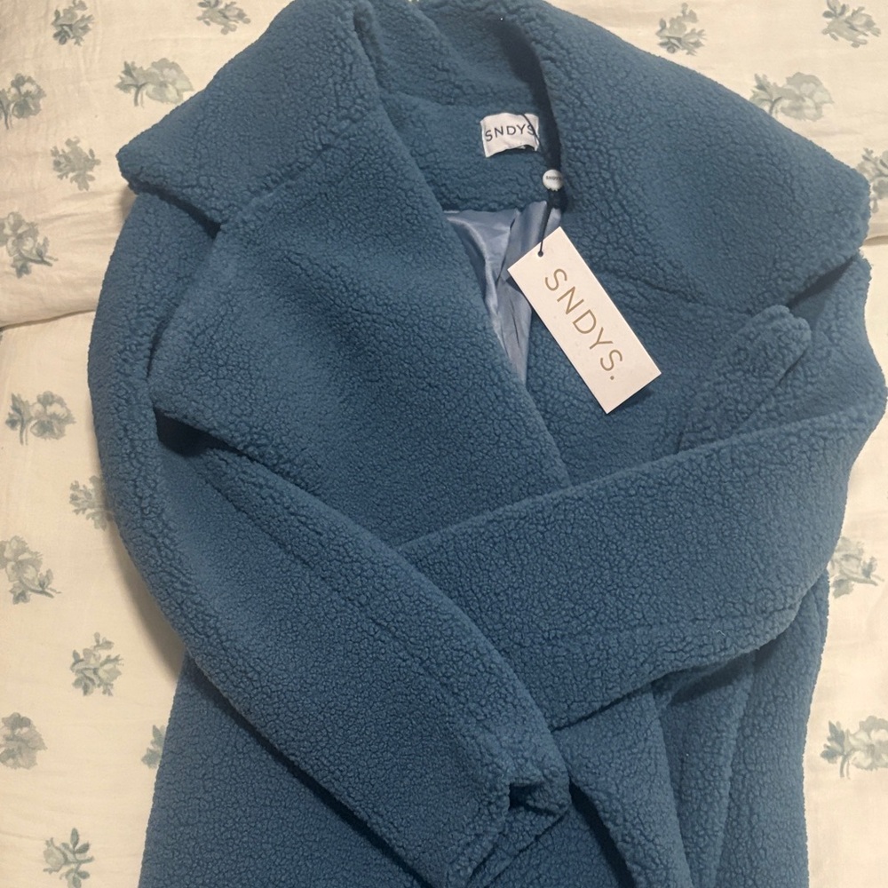 Women's Blue Teddy Coat